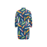 Surfboard Pattern Print Design 01 Men's Long Sleeve Belted Night Robe