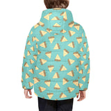 Sandwich Pattern Print Design 03 Kids' Boys' Girls' Padded Hooded Jacket