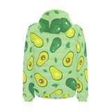 Avocado pattern green background Men's Padded Hooded Jacket