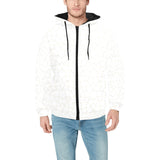 arabic white pattern Men's Padded Hooded Jacket