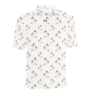 Jack Russel Pattern Print Design 05 Men's All Over Print Polo Shirt