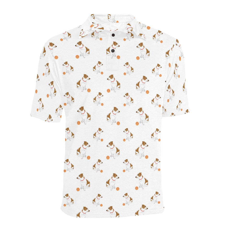 Jack Russel Pattern Print Design 05 Men's All Over Print Polo Shirt