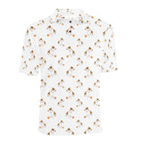 Jack Russel Pattern Print Design 05 Men's All Over Print Polo Shirt