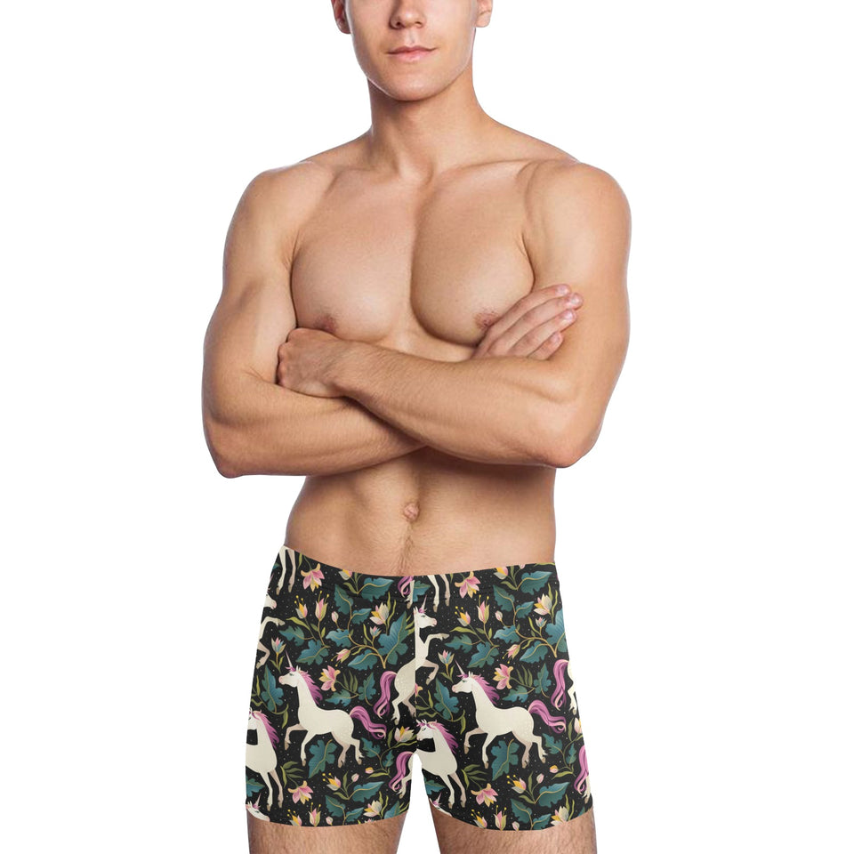 Unicorns forest background Men's Swimming Trunks