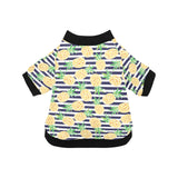 Pineapples pattern striped background All Over Print Pet Dog Round Neck Fuzzy Shirt