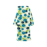 blueberry flower pattern Blanket Robe with Sleeves