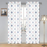 Anchor rudder nautical design pattern Gauze Curtain