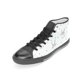 Cute goat design pattern Women's High Top Canvas Shoes Black