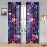 Red blue star pattern Gauze Curtain