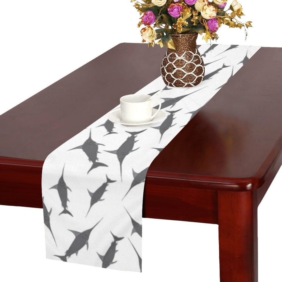 Swordfish Pattern Print Design 04 Table Runner