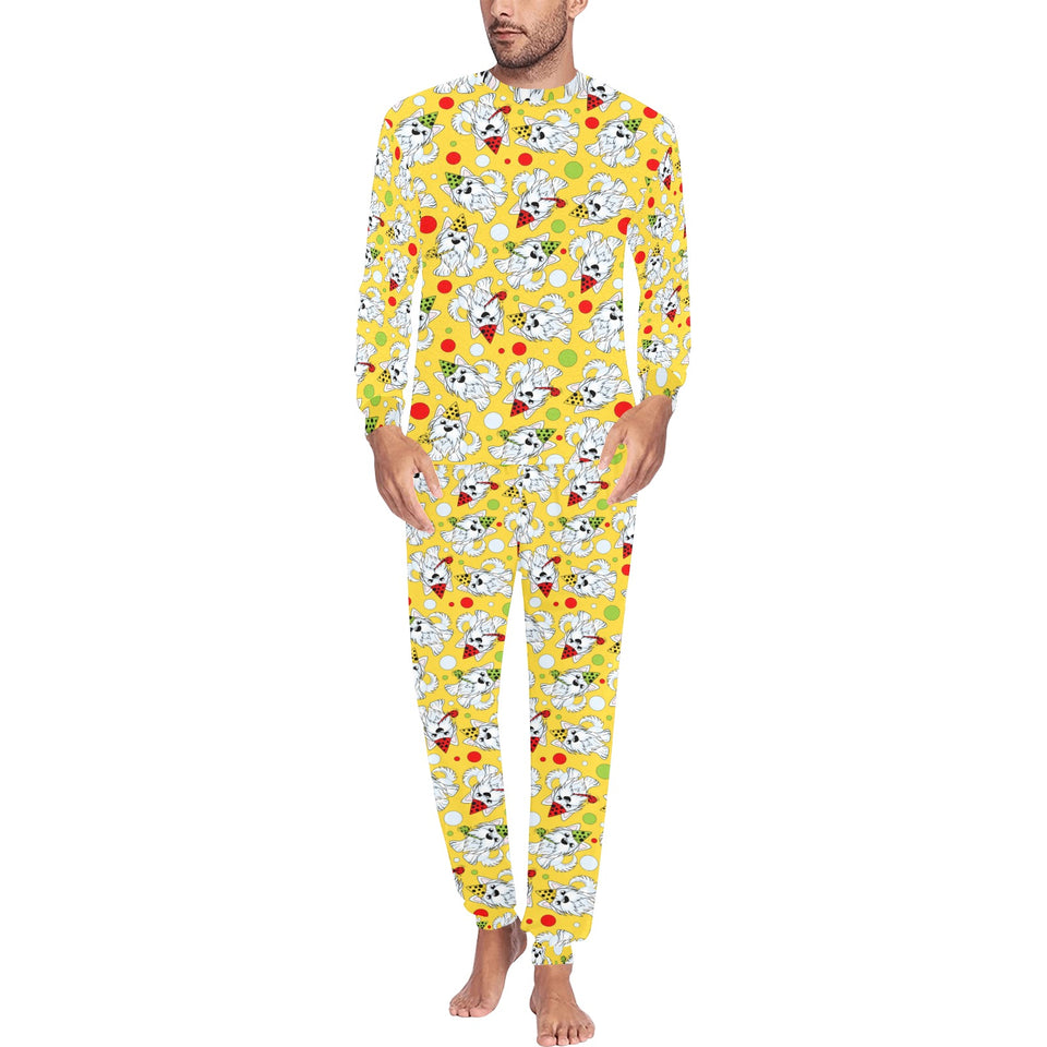 Yorkshire Terrier Pattern Print Design 05 Men's All Over Print Pajama