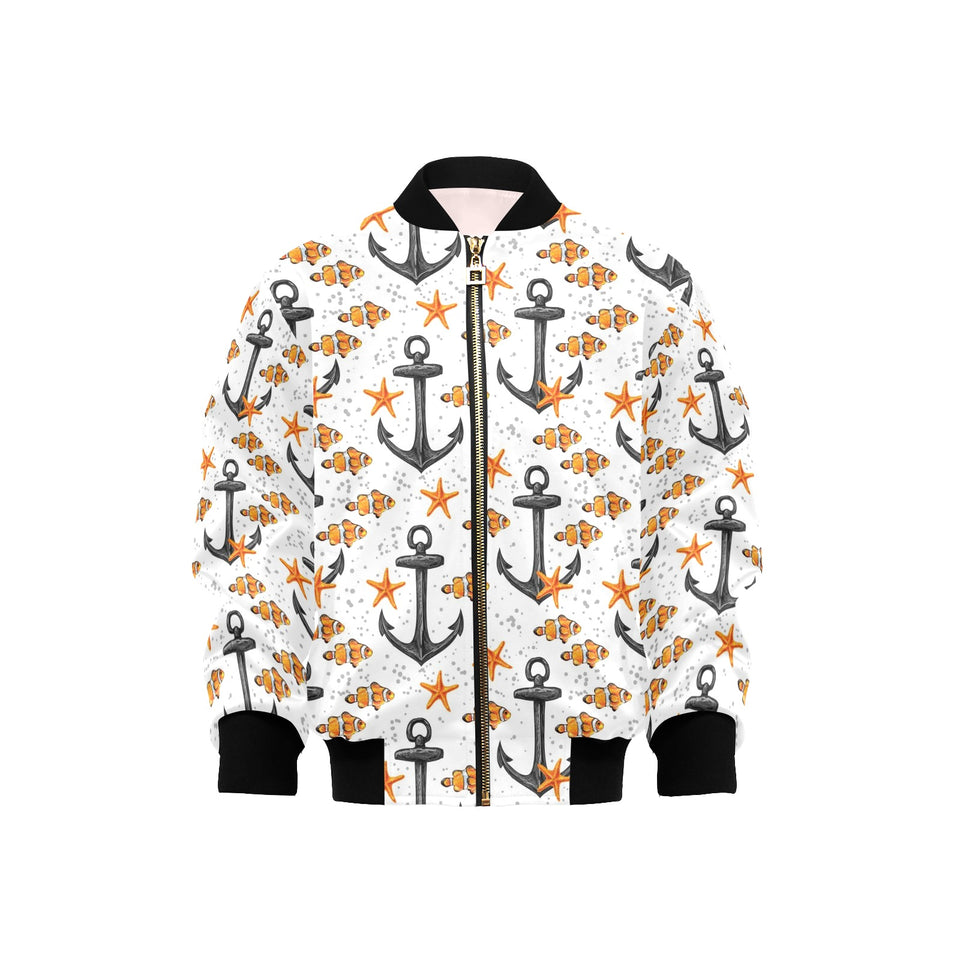 Clown Fish Pattern Print Design 02 Kids' Boys' Girls' Bomber Jacket