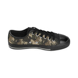 Horse Camouflage Pattern Men's Low Top Canvas Shoes Black