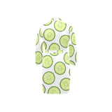 Cucumber slices pattern Men's Long Sleeve Belted Night Robe