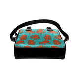 Octopus turquoise background Shoulder Handbag