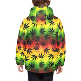 Canabis Marijuana Weed Pattern Print Design 03 Kids' Boys' Girls' Padded Hooded Jacket