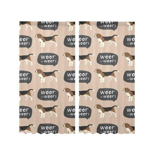 Beagle pattern Gauze Curtain