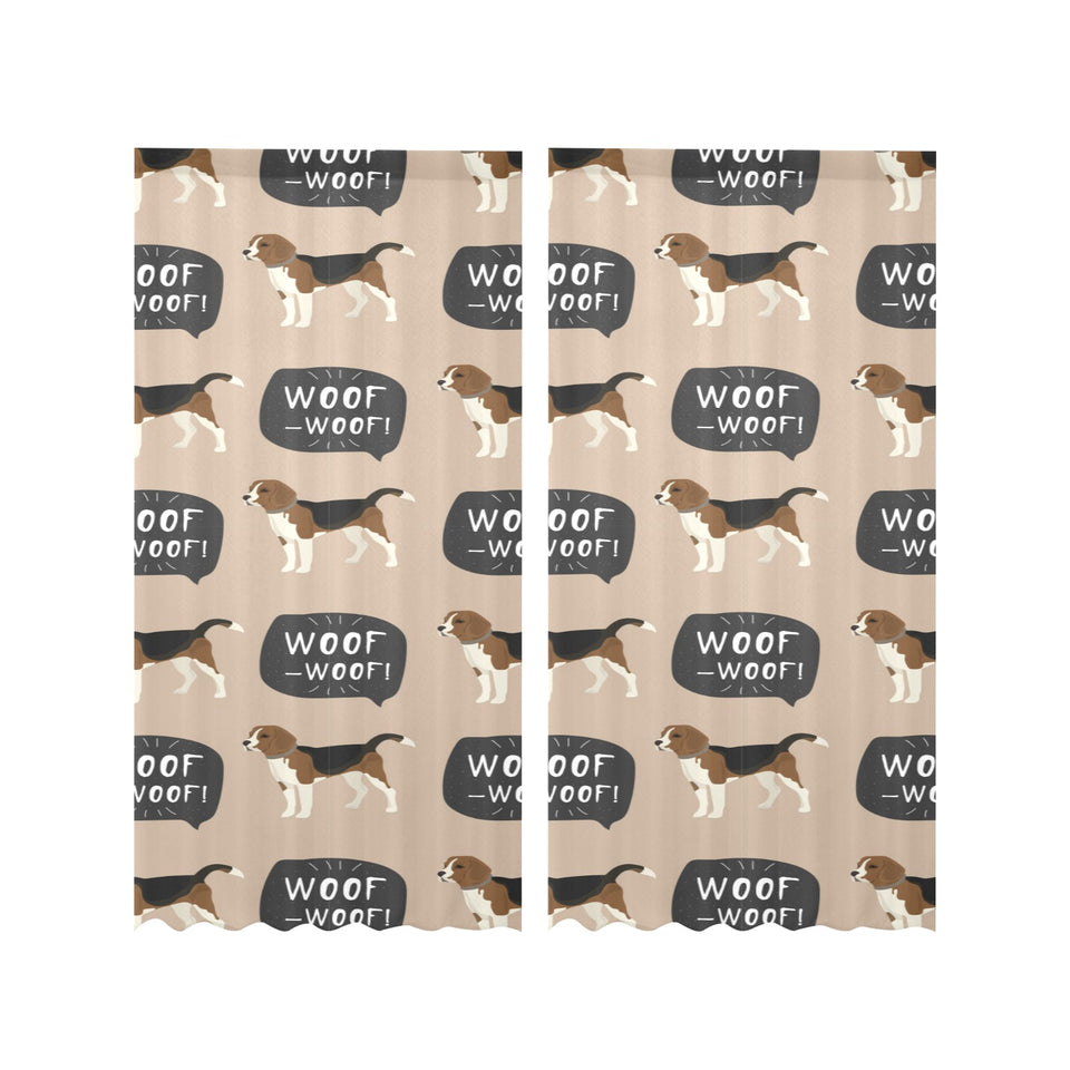 Beagle pattern Gauze Curtain