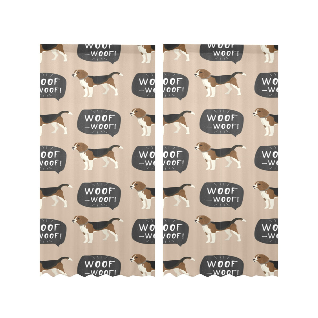 Beagle pattern Gauze Curtain