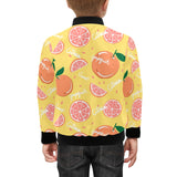 Grapefruit yellow background Kids' Boys' Girls' Bomber Jacket