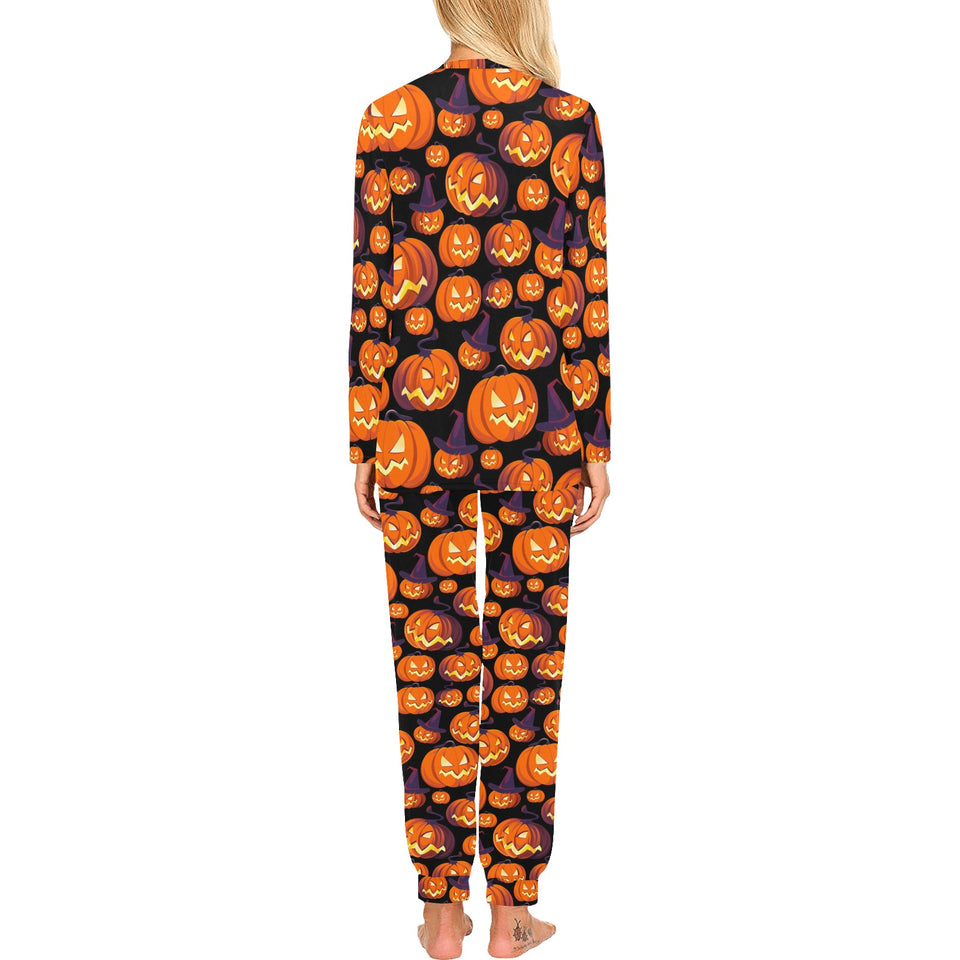 Halloween Pumpkin pattern Women's All Over Print Pajama Set