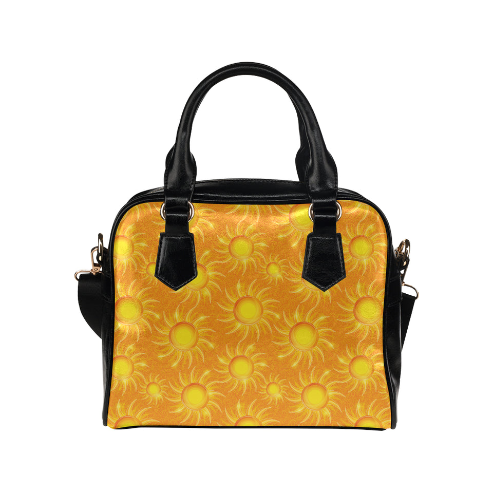 Sun orange background Shoulder Handbag