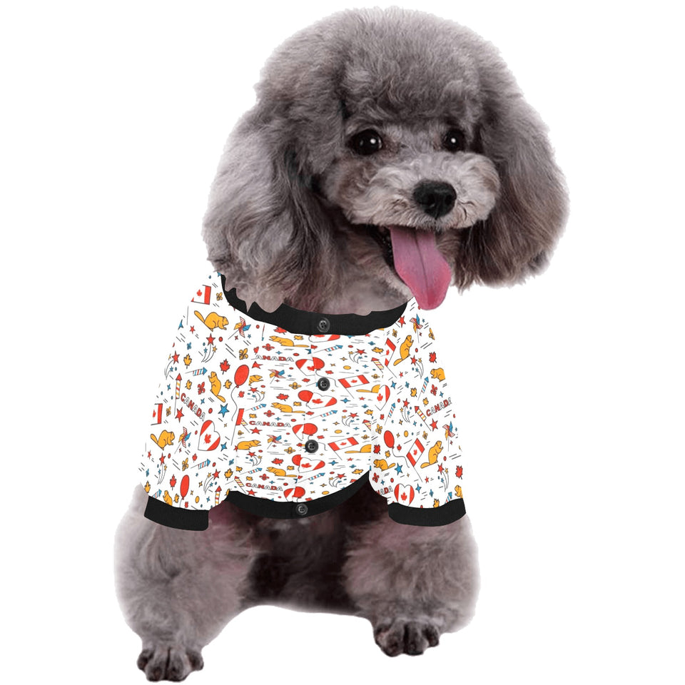Canada Pattern Print Design 03 All Over Print Pet Dog Round Neck Fuzzy Shirt