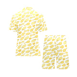Potato Chips Pattern Print Design 02 Men's V-Neck Short Pajama Set