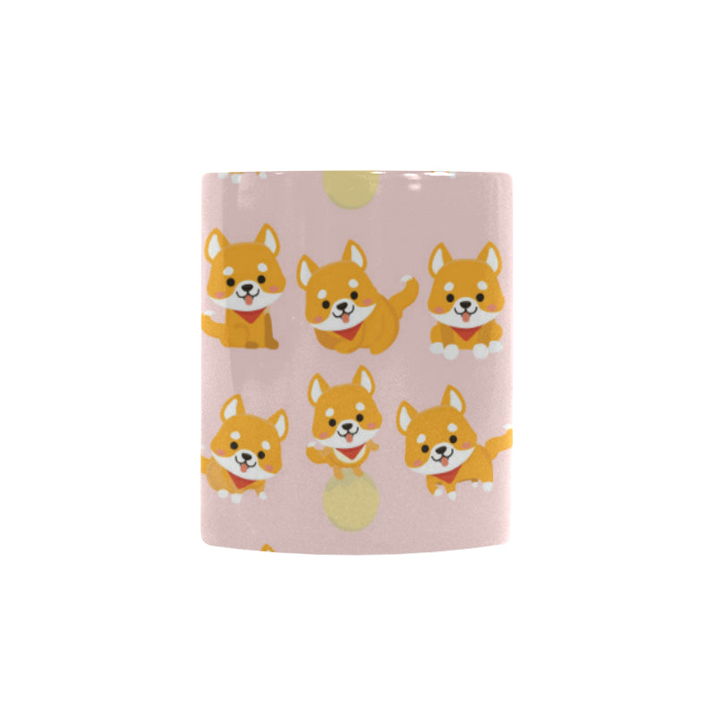 Cute shiba inu dog pattern Morphing Mug Heat Changing Mug