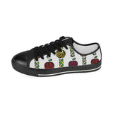 colorful apples leave zebra stripe Kids' Boys' Girls' Low Top Canvas Shoes Black