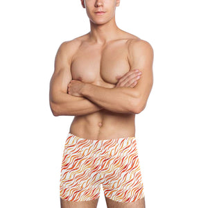 Fire flame watercolor pattern Men's Swimming Trunks
