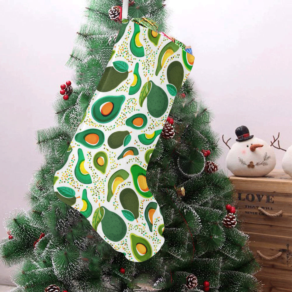 Avocado design pattern Christmas Stocking