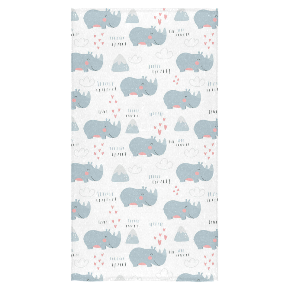 cute rhino heart pattern Bath Towel