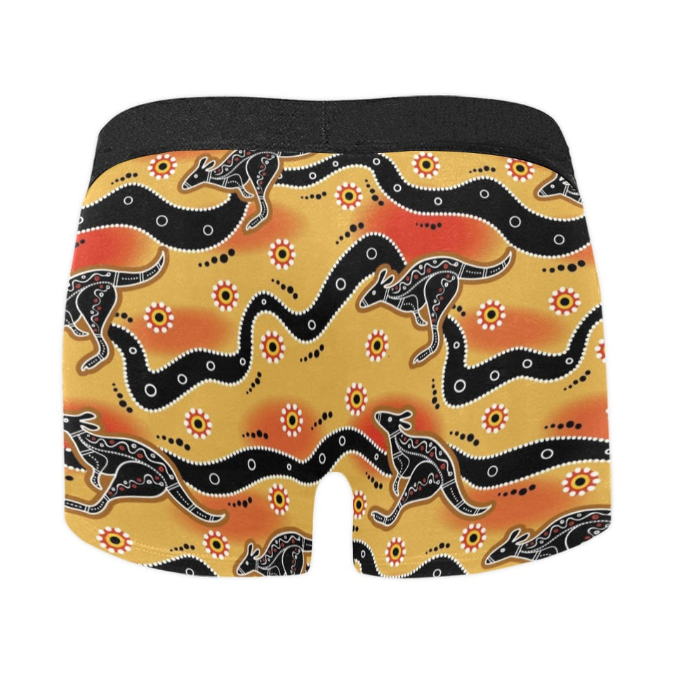 Kangaroo Australian aboriginal art pattern Men's All Over Print Boxer Briefs Men's Underwear