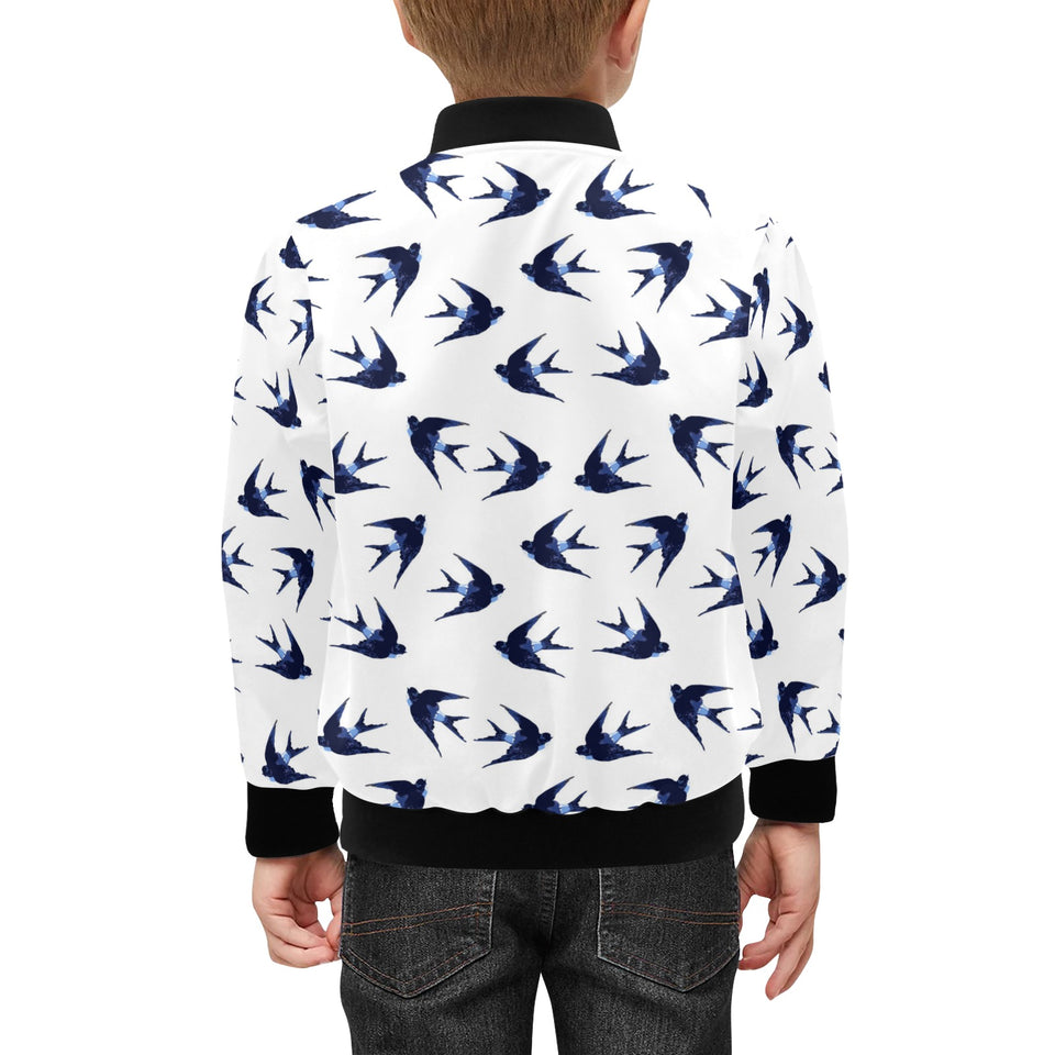 Swallow Pattern Print Design 03 Kids' Boys' Girls' Bomber Jacket