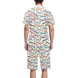 Sun Glasses Pattern Print Design 01 Men's V-Neck Short Pajama Set