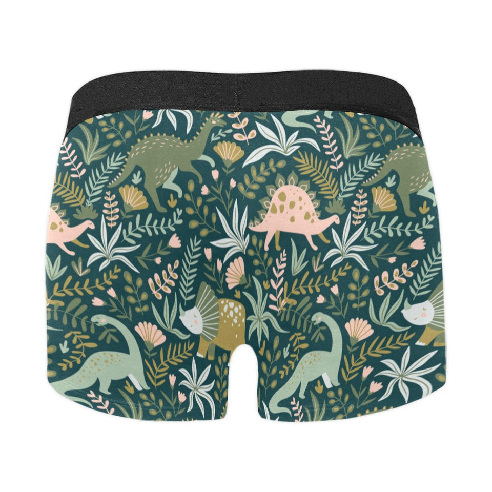 dinosaurs tropical leaves flower pattern Men's All Over Print Boxer Briefs Men's Underwear