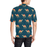 Camel pattern blue blackground Men's All Over Print Polo Shirt