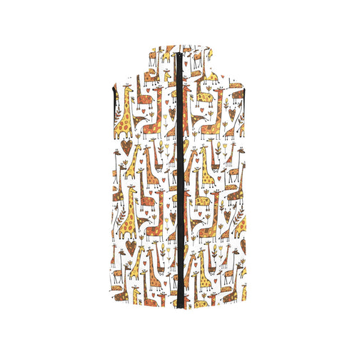 Giraffe Pattern Print Design 04 Women's Padded Vest