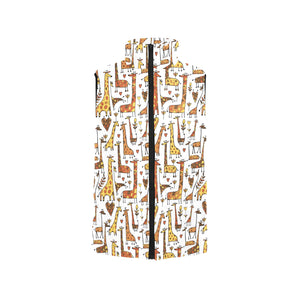 Giraffe Pattern Print Design 04 Women's Padded Vest