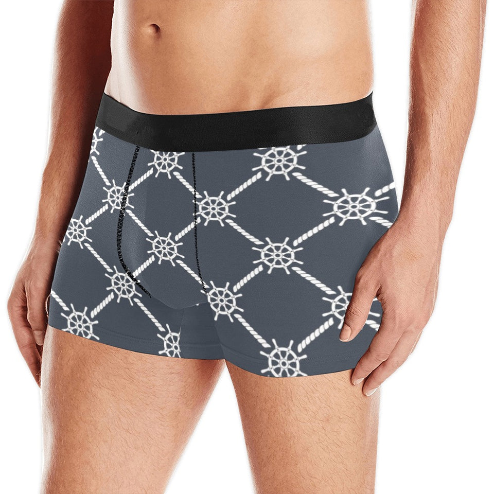 nautical steering wheel rope pattern Men's All Over Print Boxer Briefs Men's Underwear