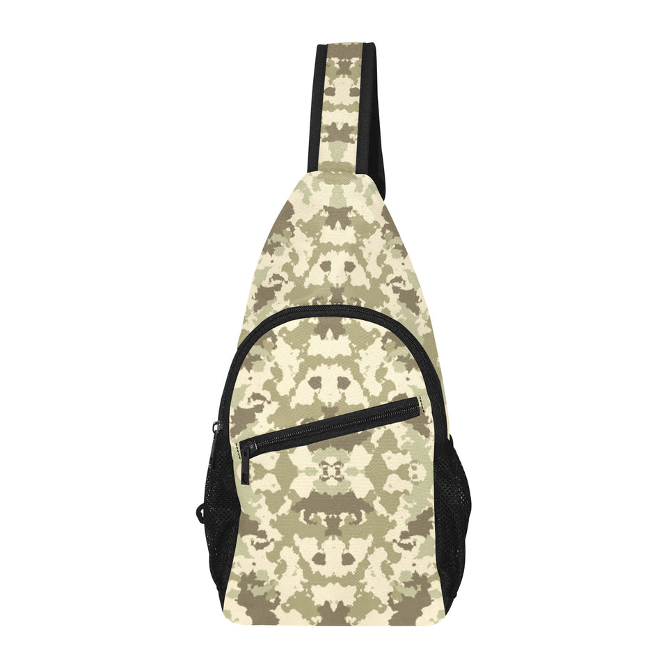 Light Green camouflage pattern All Over Print Chest Bag