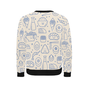 Cute sushi icon pattern Men's Crew Neck Sweatshirt