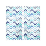 zigzag chevron blue pattern Gauze Curtain