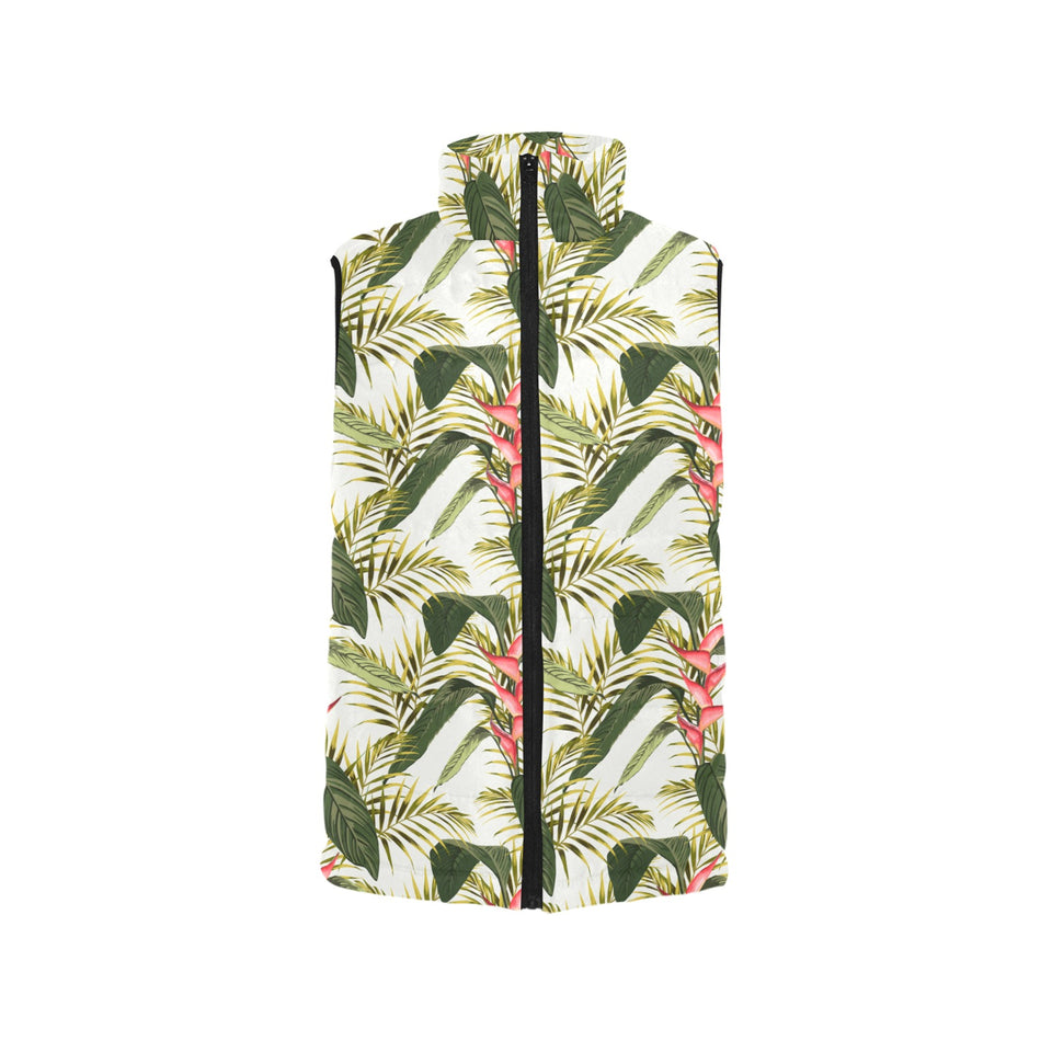 heliconia pattern Women's Padded Vest