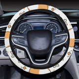 Cute corgi heart star bone pattern Car Steering Wheel Cover