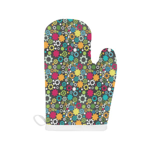 Gear Pattern Print Design 03 Heat Resistant Oven Mitts