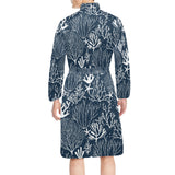 Coral Reef Pattern Print Design 05 Men's Long Sleeve Belted Night Robe