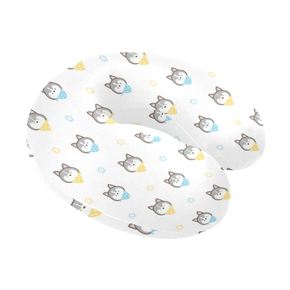 Cute Siberian Husky pattern U-Shaped Travel Neck Pillow