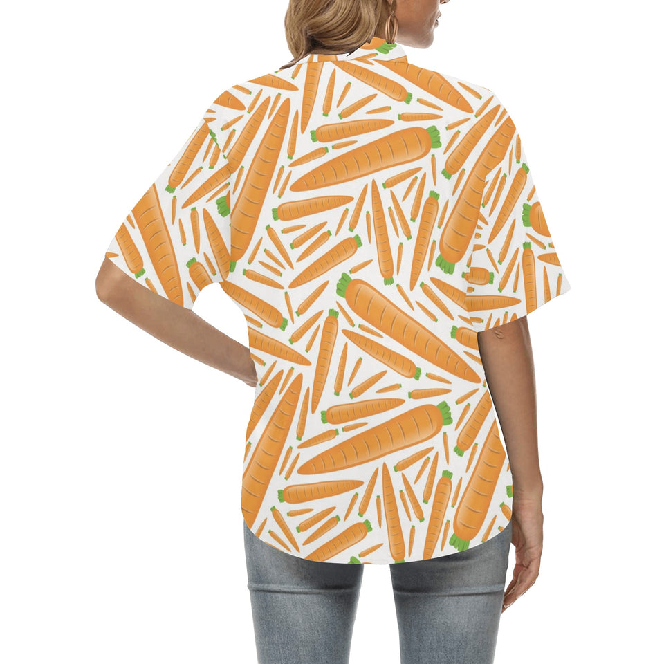Carrot Pattern Print Design 02 Women's All Over Print Hawaiian Shirt